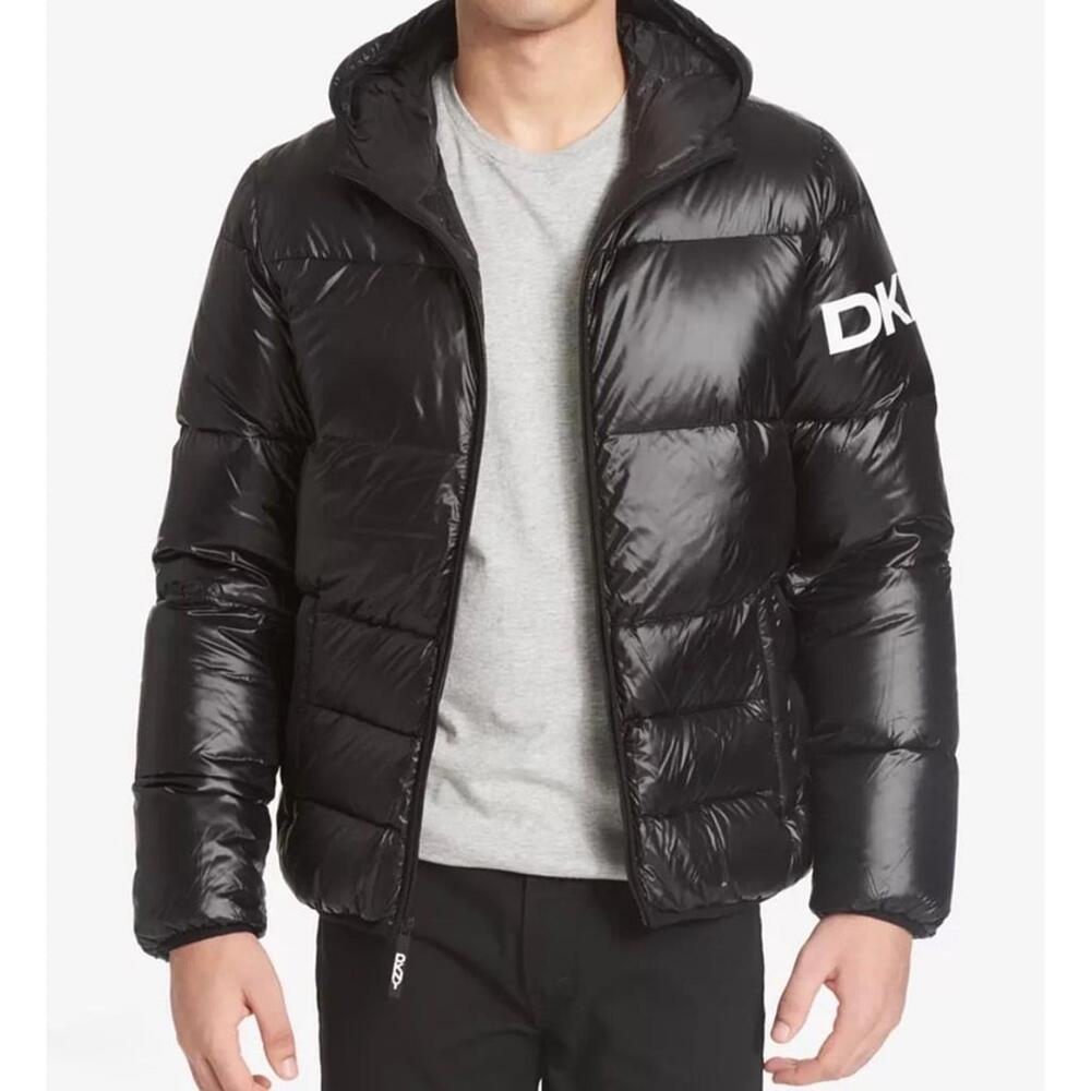 NWT DKNY Men's Water Resistant Ultra Loft Hooded Puffer Jacket size M